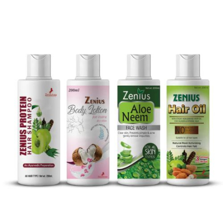 Zenius Beauty Care Kit Combo Of Shampoo, Body Lotion, Hair Oil & Aloe Neem Face Wash