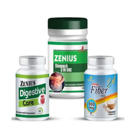 Zenius Digestive Care Kit For Fat Burner, Cholesterol Control, 60 Capsules & 60 Tablets & 100gm Powder