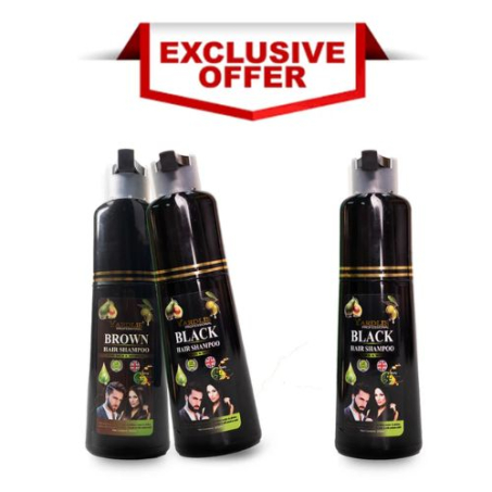 Pack of 2 Natural Black & 1 Dark Brown In Pakistan
