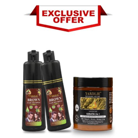  Dark Brown  Shampoo Pack of 2  With 1 Ginseng Mask In Pakistan