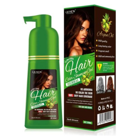 Lichen Hair Color Shampoo Gel Dark Brown Argan Oil - 200 ml In Pakistan